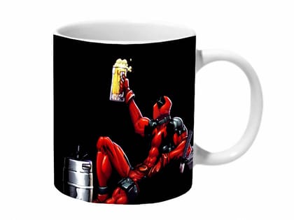 Multicolor Deadpool Cheers Ceramic Mug