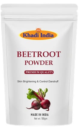 Khadi 100% Pure & Natural Beetroot Powder For Face, Skin & Hair | 100% Pure & High Natural Antioxidants | Additive Free (Zipper Pouch), Fresh (100gm., BEETROOT) Khadi 100% Pure & Natural Beetroot Powder For Face, Skin & Hair | 100% Pure & High Natural An