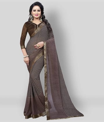 Gazal Fashions Chiffon Checks Saree With Unstitched Blouse Piece ( Multicolor )