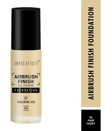 Swiss Beauty Airbrush Finish Full Coverage Foundation - (Warm Sun, 30ml)