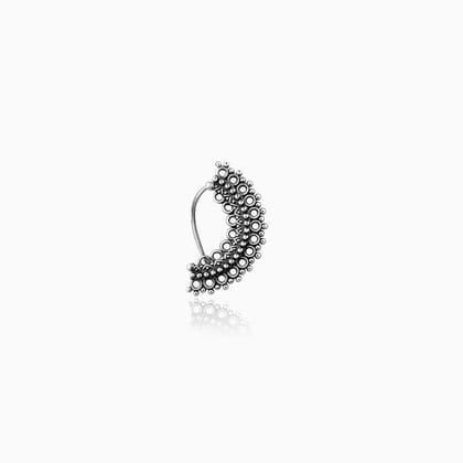 Oxidised Silver Intricate Nose Ring