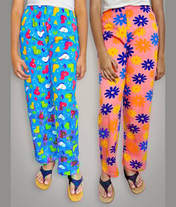 JILZ Pack of 2 Girls 100% Cotton Pyjama ( Multi Color )