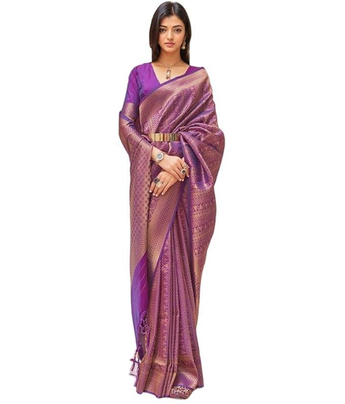 Women Woven Saree With Blouse Piece