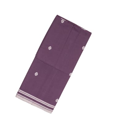 Lilac Handloom Bengal Cotton Saree With Kamalam Buttas-BG1329-Lilac