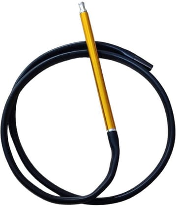 Puff Smart Black Silicon Metal Hookah Hose (Pack of 1)
