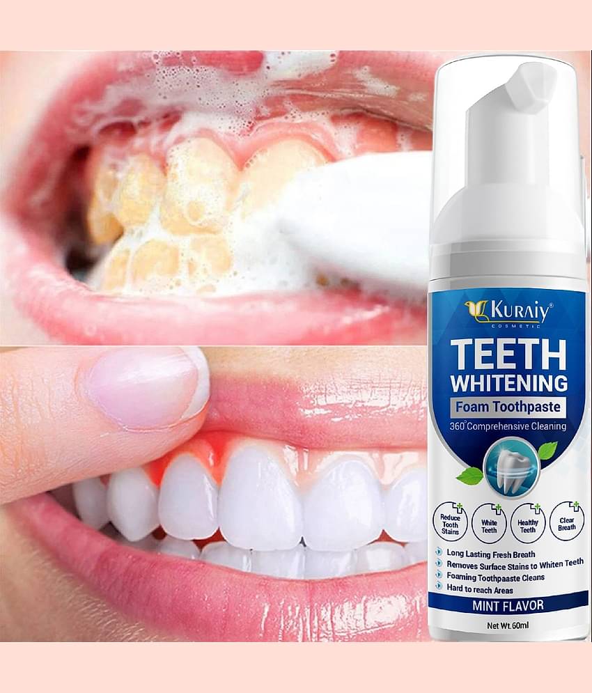 KURAIY Teeth Whitening Oral Hygiene Breath Toothpaste Foam 60ML