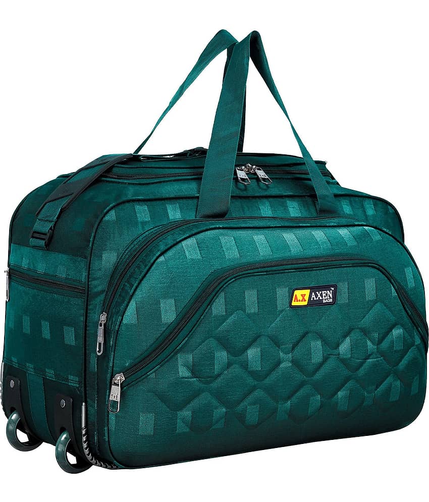 AXEN BAGS 45 Ltrs GREEN Polyester Duffle Trolley