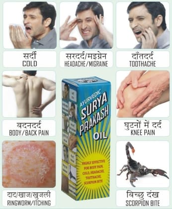 PNC-Surya Prakash Oil 06ml Each Pack of 8 Bottles. Way to Pain Management.