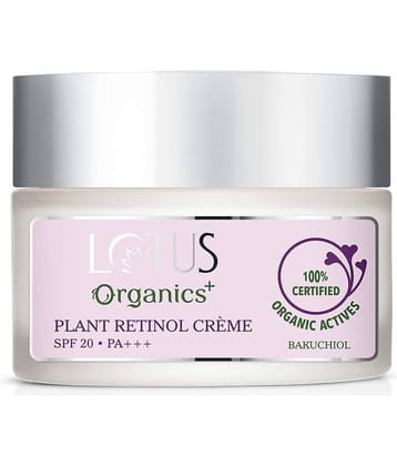 Lotus Organics+ Bakuchiol Plant Retinol Face Cream , 100% Organic Bakuchiol , Spf 20 , Pa+++ , 50G
