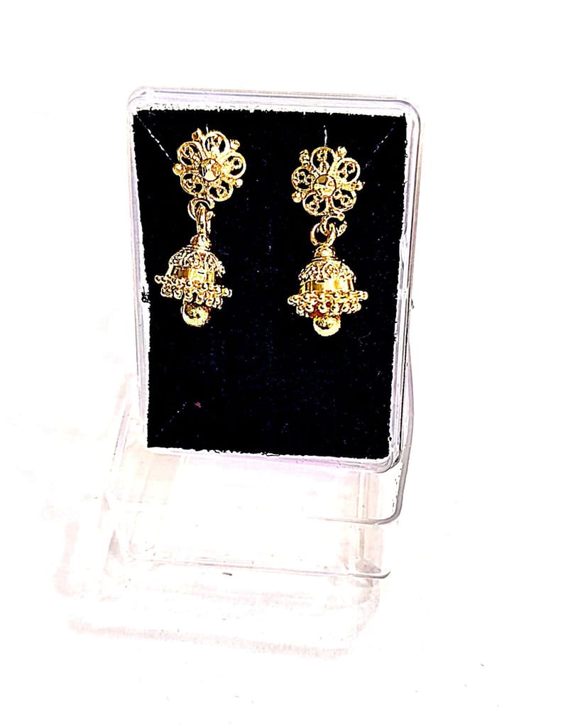 Gold Plated Traditional Indian Jhumka Earrings