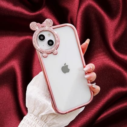 Cute Minnie Mouse Ears Rhinestones Cover-iPhone 13