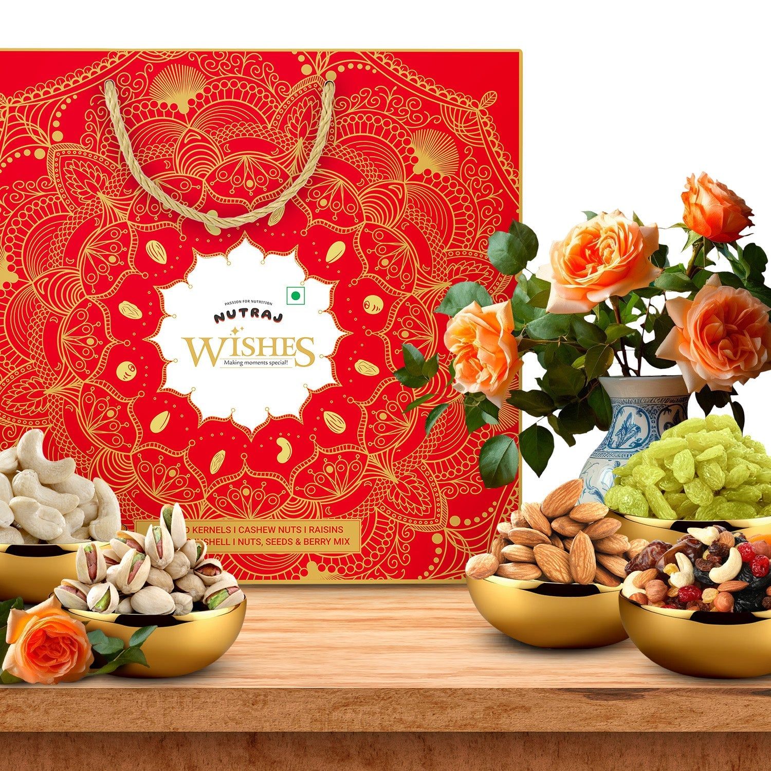 Nutraj Wishes Healthy Bloom 800g Diwali Gift Hamper | GB-80