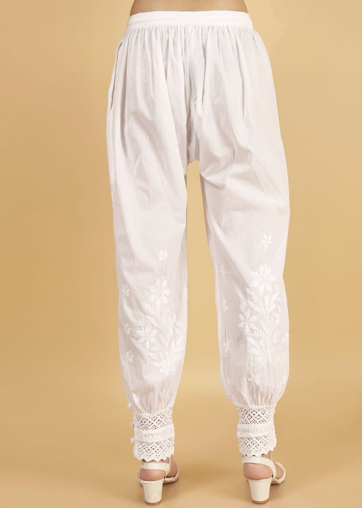 Hand Embroidered Lucknow Chikankari Cotton Afgani Salwar