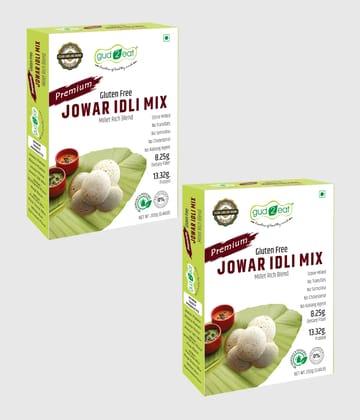 Gud2Eat Jowar Idli Mix | Instant Healthy Breakfast Mix | High Fiber Millet Idli Mix | No Preservatives | 400g (Pack of 2, 200g x 2 ) Gud2Eat Jowar Idli Mix | Instant Healthy Breakfast Mix | High Fiber Millet Idli Mix | No Preservatives | 400g (Pack of 2, 200g x 2 )