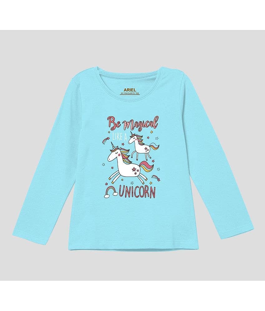 Ariel Pack of 1 Girls Cotton Top ( Blue )