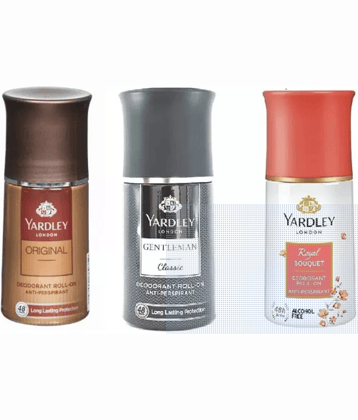 Yardley London Orignal ,Gentle man Classic ,London Rose Deodorant Roll-on Deodorant Roll-on - For Men & Women  (50 ml each, Pack of 3).