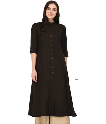 Pistaa Black Cotton A-line Kurti