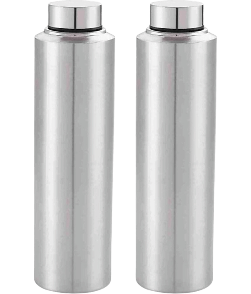 STEEPLE Steel Bottle Silver Stainless Steel Water Bottle 1000 mL ( Set of 6 )
