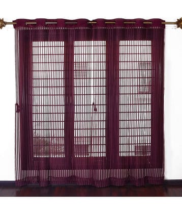 Sai Arpan Solid Transparent Eyelet Curtain 7 ft ( Pack of 1 ) - Multicolor