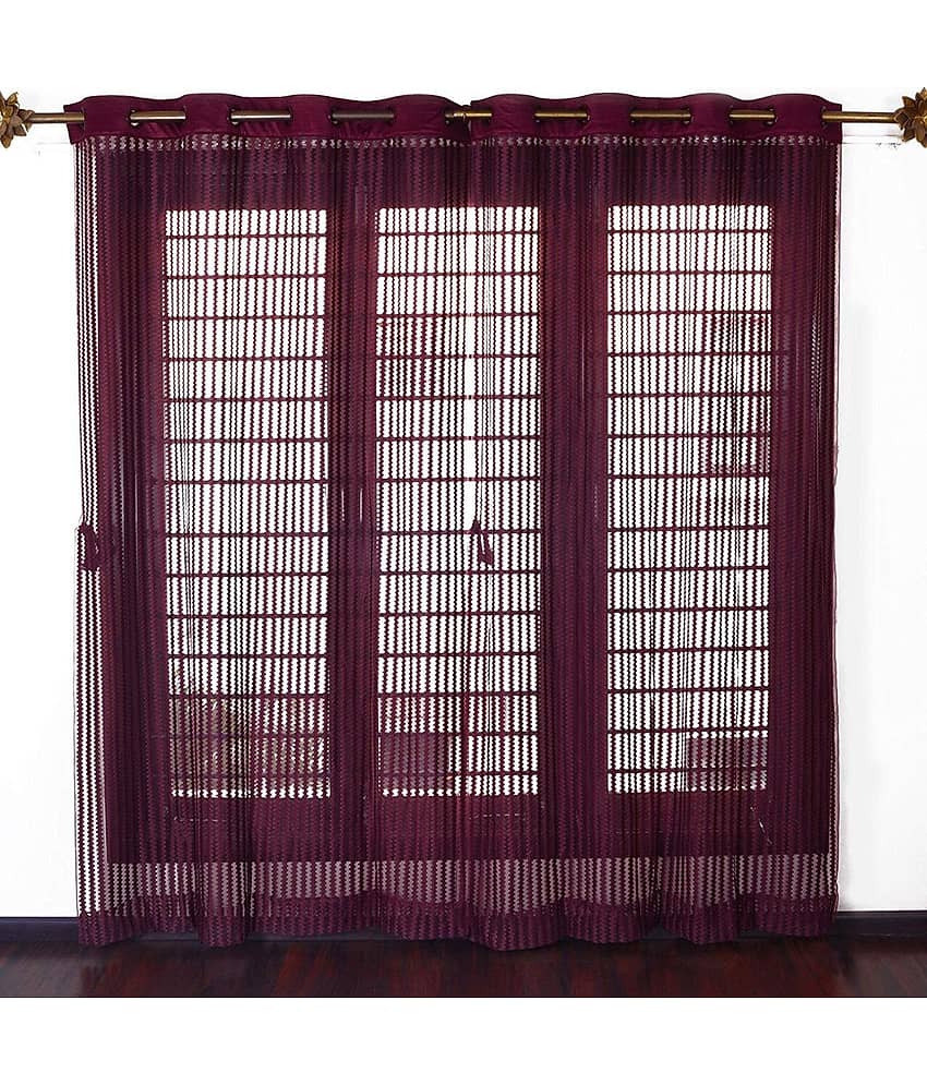 Sai Arpan Solid Transparent Eyelet Curtain 7 ft ( Pack of 1 ) - Multicolor