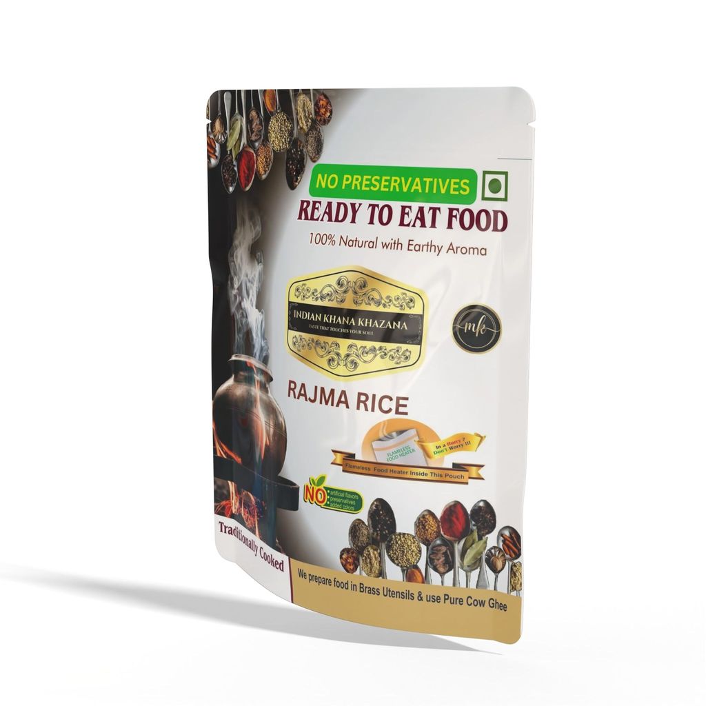 Rajma Rice (COMBO)/ (JAIN SPECIAL/ NO ONION NO GARLIC) INDIAN KHANA KHAZANA Ready to eat | No Added Preservative and Colours / Serve Hot Anytime Anywhere with our Disposable-Cooker inside the Pack/ Indian Tasty Flavour Ready to Eat Food