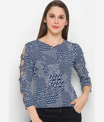 Globus - Navy Blue Polyester Women's Regular Top ( Pack of 1 )