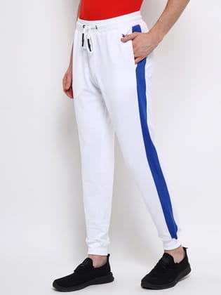 Mens Cotton Rich Lycra Track Pant With Side Stripe-XXL