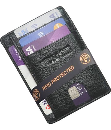 RFID Blocking Leather Credit Card Holder (Black)
