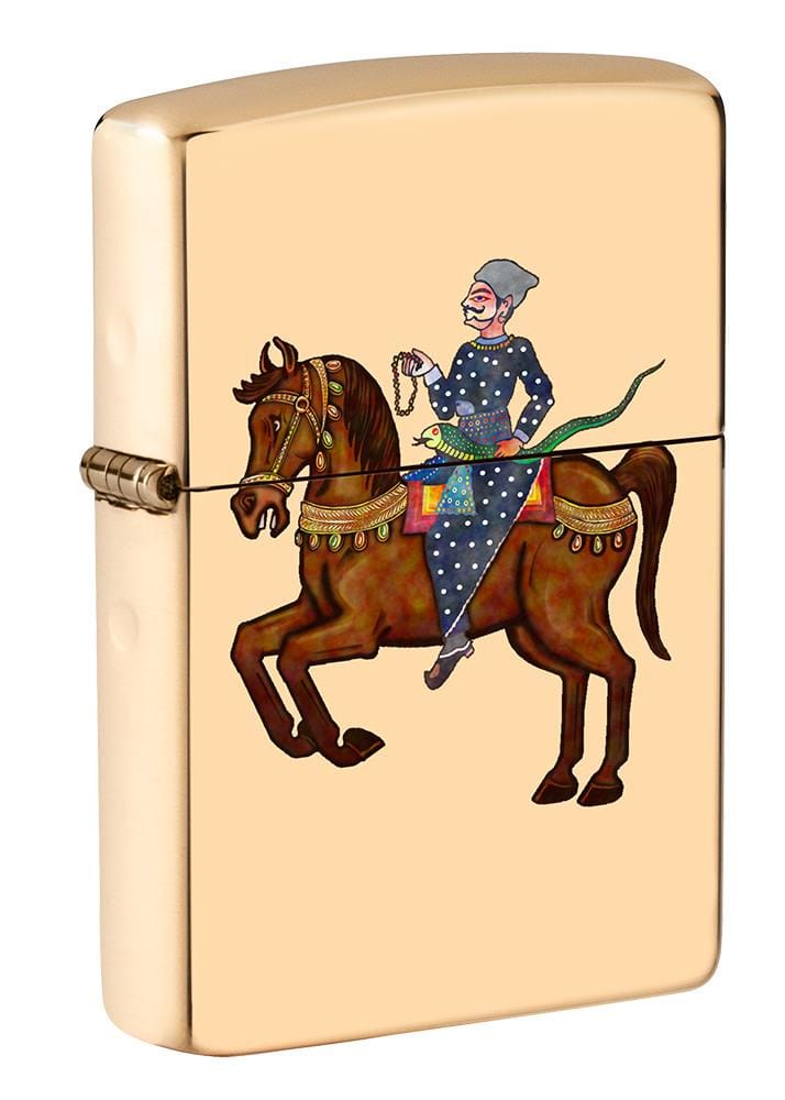 Zippo Indian Wedding Horse Design Windproof Pocket Lighter