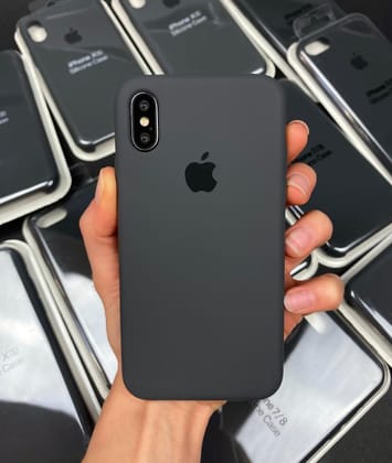 Charcoal Grey Silicone Premium Back Cover By iSeriesHub Compatible for iPhone-iPhone 12 Pro Max