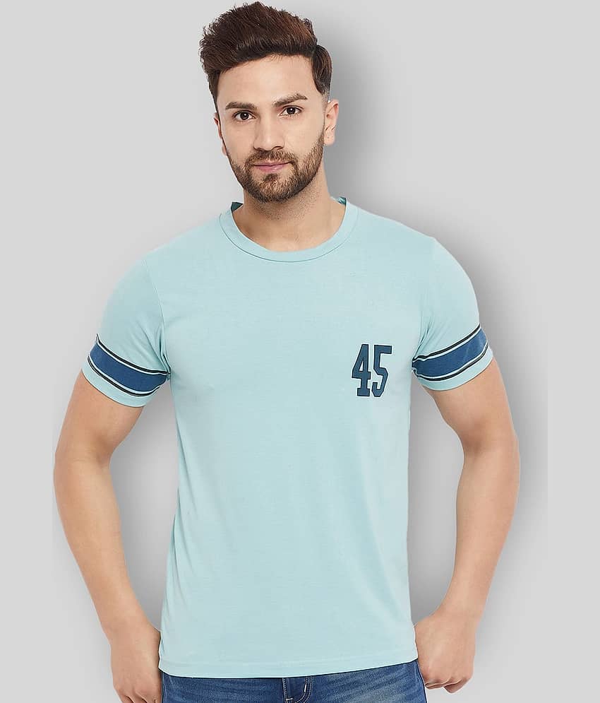 The Million Club Pack of 1 Cotton Blend Regular Fit Men's T-Shirt ( Light Blue )