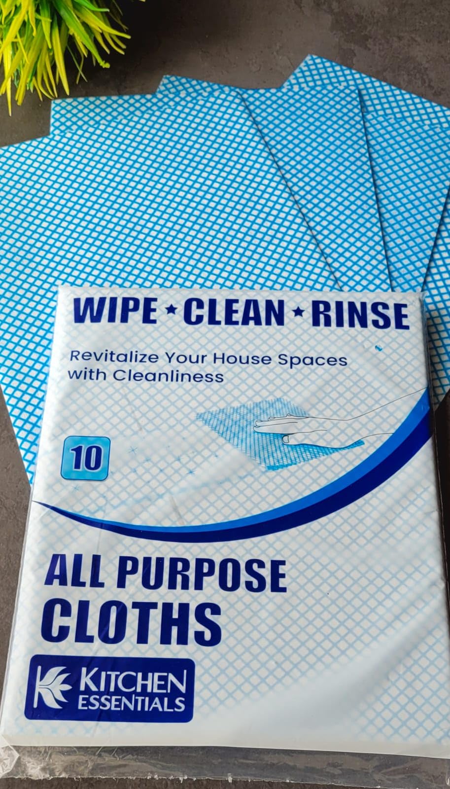 NATURALLYOURS 100% Viscose Cleaning Cloth 48x38 cms - 10 PCS Pack of Absorbent Eco-Friendly Cleaning Rags for Effortless Cleaning Easy to Use