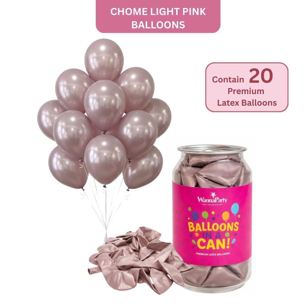 Chrome Light Pink Premium Latex Balloons 10" - 20PC - Party and Festive Needs | Buy online on ZillyBuy