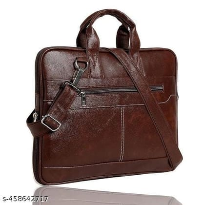 Fashion link zipper leather laptop messenger bag men bag cross body bags brown