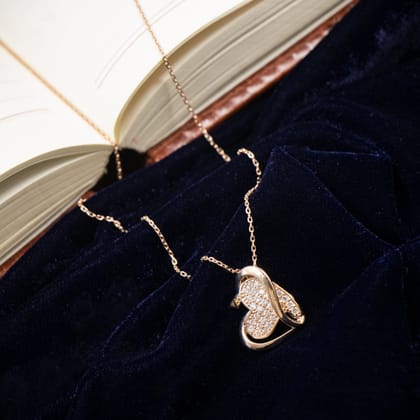 Rosegold Tangled Hearts Necklace