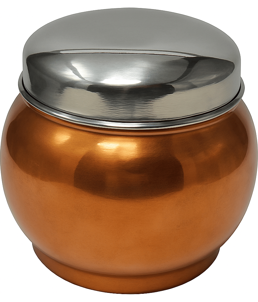 Dynore Belly Shape Dabba Steel Copper Utility Container ( Set of 1 )