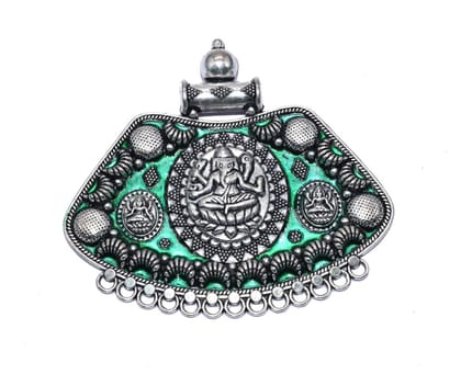 Silver Plated Enamelled Metal Pendant ,(75X83 MM) , BWEP-007-One Pcs / 75X83 MM / Silver