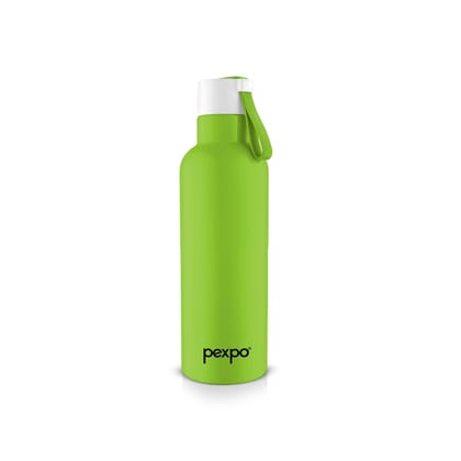 Pexpo Stainless Steel 24 Hrs Hot & Cold Vacuum Insulated Water ISI Certified Flask, 500ml, Green, Oslo | Eco-Friendly | BPA Free | Durable | Gym | Travel | Trekking | Hiking |Sports | Thermosteel