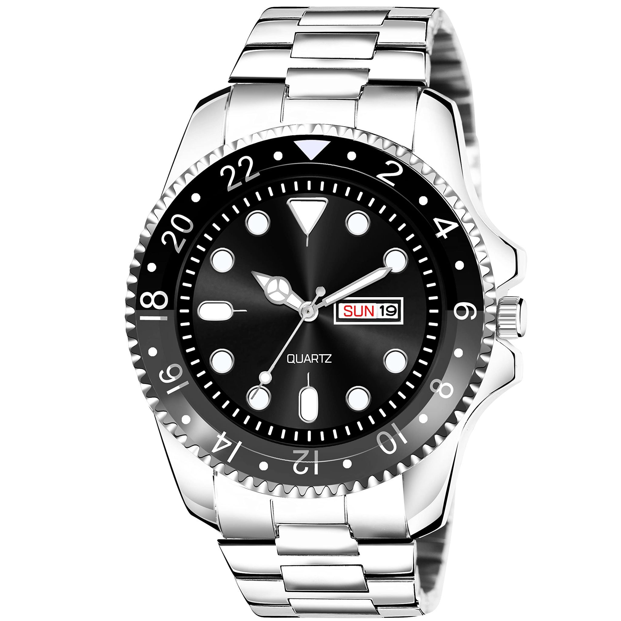 Black Day-Date Function Casual Analog Watch for Men LR129