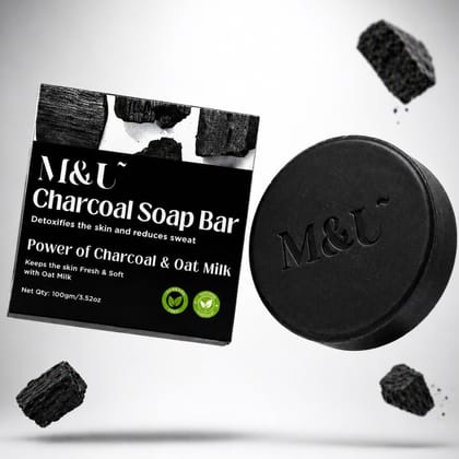 Charcoal Soap Bar Detoxifies the skin with Oat Milk - 100g