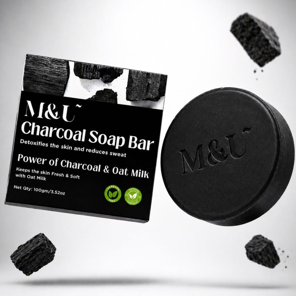 Charcoal Soap Bar Detoxifies the skin with Oat Milk - 100g
