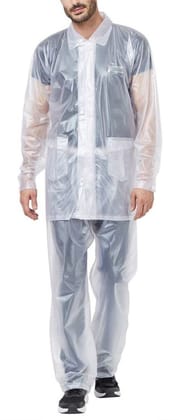 Romano nx 100% Waterproof White Rain Coat Men with Jacket and Pant-Medium