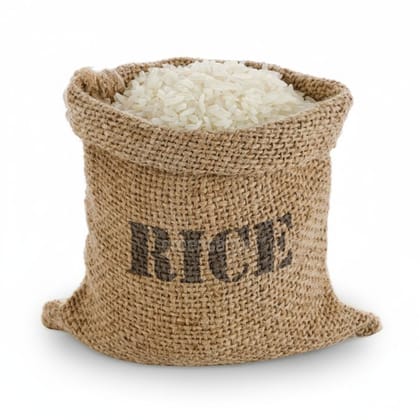 Premium White Rice in Jute Bag - 25 kg - One jute bag of rice