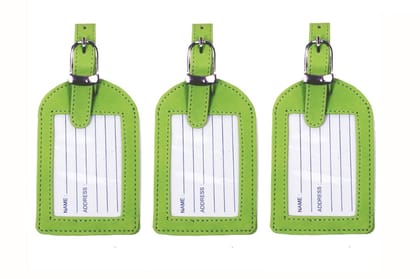 Sukeshcraft Luggage Tags Suitcase Tag Travel Bag Labels 4 Pcs. (Light Green)