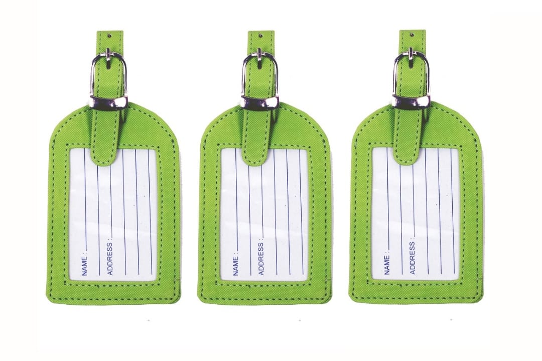 Sukeshcraft Luggage Tags Suitcase Tag Travel Bag Labels 4 Pcs. (Light Green)