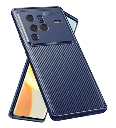 Aramid Fibre Series Shockproof Armor Back Cover for Vivo X80 Pro, 6.78 inch, Blue