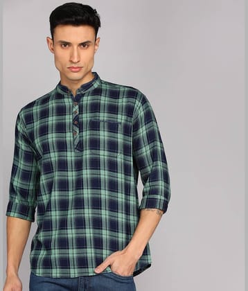 Kuons Avenue - Green Cotton Men's Regular Kurta ( Pack of 1 )