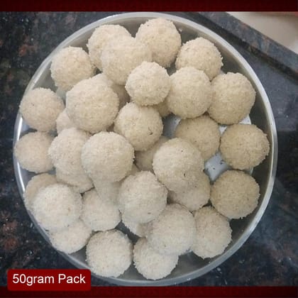 Aaswad Caterers Rava Naral Ladoo (50g) | Handcrafted Semolina & Coconut Sweets Aaswad Caterers Rava Naral Ladoo (50g) | Handcrafted Semolina & Coconut Sweets