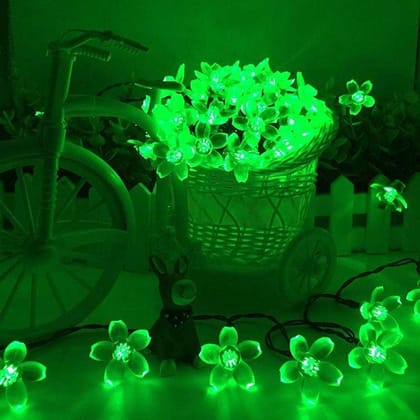GLOWSERIE Green Blossom LED Fairy Lights – Elegant Decorative Lighting for Weddings & Décor