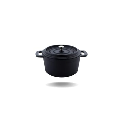 Trilonium Cast Iron Mini Cocotte Serving Pot 14 cms | Pre-Seasoned | 750ml